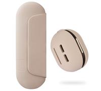 AGIKET 2 IN 1 Silicone Makeup Brush Holder with Beauty Make Up Sponge Holder Case：Soft Portable Cosmetic Face Brushes Holder with Upgrade Anti-Fall Out Magnetic Closure - Walnut