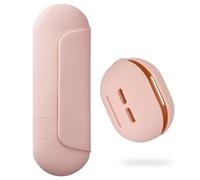 AGIKET 2 IN 1 Silicone Makeup Brush Holder with Beauty Make Up Sponge Holder Case：Soft Portable Cosmetic Face Brushes Holder with Upgrade Anti-Fall Out Magnetic Closure - Pink Sand