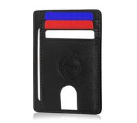 Agile Dragon Mens RFID Blocking Leather Slim Wallet Money Credit Card Slots Coin Holder, Dark Black