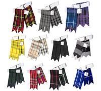 Agile Dragon Scottish Kilt Flashes for Men with Heavy Buckle Adjusters, Plain & Tartans Kilt Sock Flashes., Blackwatch, One Size