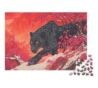 Agile Leopard Covered in Flames1000 Piece Impossible for Adults Games Gifts Kids Challenge Jigsaw