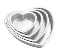 Agile-Shop 4-piece Aluminium Heart Shaped Cake Pan Set Tin Muffin Chocolate Mold Baking with Removable Bottom - 5" 6" 8" 10"