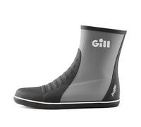 Agile Waterproof Sailing Boots - 100% Rubber with Non-slip, Non-marking Razor-cut Outsole for Superior Grip (Ash/Black, 8)