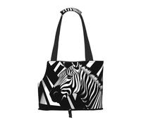 Agile Zebra Printed Portable Foldable pet Shoulder Bag, Suitable for Carrying Small Pets