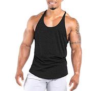 Agilelin Men's Workout Stringer Tank Tops Athletic Quick Dry Y-Back Tops Bodybuilding Muscle Shirts for Gym（1 Or 3 Pack）（Black/XL）