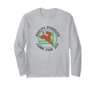 Agility Poodles Jump for Joy | NickerStickers Dog Agility Long Sleeve T-Shirt