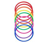 Agility Rings 12 Pcs Plastic Toss Rings Target Throw Carnival Backyard Park Educational Exercise Toy(12PCS 30CM Random)