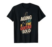 Aging Like A Fine Guitar Solo Retro Rock Humor T-Shirt