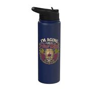 Aging Like A Fine Wine Drinker Vino Birthday Stainless Steel Insulated Water Bottle