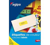 Agipa 100764 Address Labels 70 x 35 mm, neon Yellow