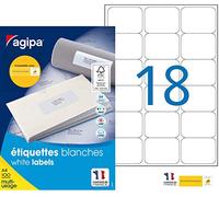 agipa 100981 Universal Labels 63.5 x 46.6 mm White