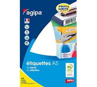 Agipa 101955 A5 White Stickers Diameter 45 mm