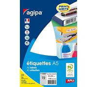 agipa 114007 Universal Labels 16 x 22 mm White
