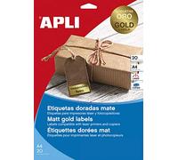 agipa 15025 Labelling Labels 38.1 x 21.2 mm Gold