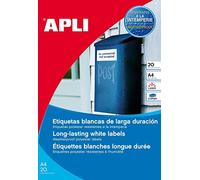 agipa 15088 Weatherproof Film Labels, Waterproof Stickers, 63.5 x 38.1 mm White