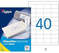 Agipa Labels for Inkjet/Laser Printers and Photocopiers 48.5 x 25.4 mm Box of 4000 White