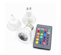 AGIPS Wide voltage lights LED RGB Spotlight Bulbs E27 E14 GU10 GU5.3 MR16 3W Remote Control Home Decoration Color Changing Light Lamps Household bulbs (Color : GU5.3)