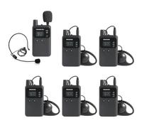 AGJ Wireless Tour Guide System, 1 Transmitter 5 Receivers, UHF 902-928 MHz, 26 Channels, 150-180m Range, 8-15hr Battery Life, Tour Groups, Conferences, Interpretation, Trade Shows