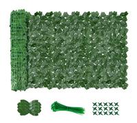 AGJIDSO Artificial Ivy Fence Screening, 3m x 1m (2 * 3x0.5m) Artificial Hedges Panels, Privacy Fence Screen for Garden, Balcony, Outdoor (Upgraded Maple Leaves)