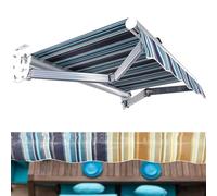 AGKANVCVNT 12' X 10' Retractable Awning Patio Sun Shade Shelter Replacement Fabric Top Cover (Fabric Only), Sunshade Canopy Outdoor For Shop Restaurant Cafe(Blue,5x3.5m/16x12ft)