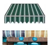 AGKANVCVNT 12' X 10' Retractable Awning Patio Sun Shade Shelter Replacement Fabric Top Cover (Fabric Only), Sunshade Canopy Outdoor For Shop Restaurant Cafe(Green,4x2m/13x6.5ft)