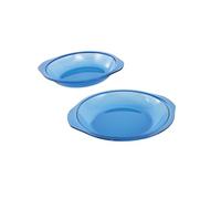 AGLAS-AGLAS - Lightweight duarable Premium Tempered Glass Baking Dishes set of 2, 1.22L+1.1L, Glass Casserole Dishes, Glass Bakeware,Tempered Glass OVEN safe 250°C,High Impact-Resistant,Sapphire Blue