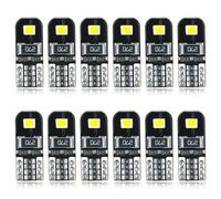 AGLINT T10 W5W LED CANBUS Sensa Errore Lampadine 12V 194 168 2825 Cuneo Tipo Luci Dell'automobile Bulb 6000K 2SMD La Luce Interna Dell'auto Targa Lampade Luci Posizione LED Bianco (12Pcs)