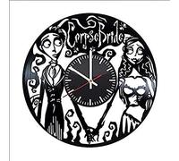AGlitw Corpse Bride Vinyl Wall Clock Vinyl Record Retro Wall Clock Birthday New Year Christmas Birthday Gift Personality Creative Home Design Wall Decoration