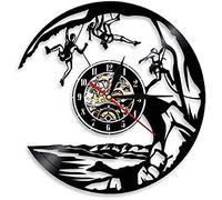 AGlitw Extreme Adventure Rocking Climbing Wall Clock Climb This Mountain Vinyl Record Wall Clock Climber