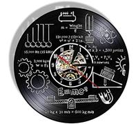 AGlitw Scientist Physics Record Wall Clock E=Mc2 Relativity Teacher School Clock
