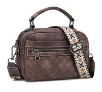 AGLOD Crossbody Bags for Women Vegan Leather Shoulder Handbags Small Cross Body Purses for Women Trendy with Wide Strap, Coffee