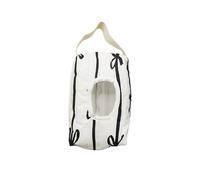 AGLOO Bow Baby Wipes Dispenser - Portable Wet Tissue Storage Bag for Travel, Refillable Diaper Wipe Holder for Car and Stroller - Reusable Hanging Wet Wipe Pouch (Black-White)