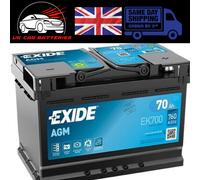 AGM 096 12V Car Battery 3 Year Guarantee 70AH 760CCA 0/1 B13 - Exide EK700