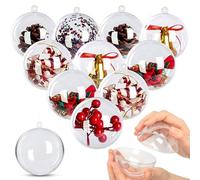 AGM 20pcs Fulfillable Chrismtams Baubles 8cm, Make Your Own Clear Craft Christmas Tree Ornaments, for Christmas New Year Holiday Decorations