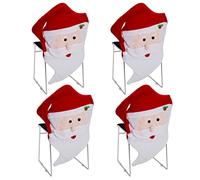 AGM 4pack Christmas Chair Back Covers, Santa Claus Red Hat Chair Cover for Xmas Home Dining Chair Decorations