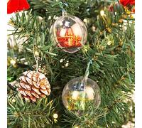 5cm Christmas Baubles, AGM 20pcs DIY Fillable Craft Shatterproof Christmas Tree Ball Ornaments, for Party Birthday Christmas Theme Decorations