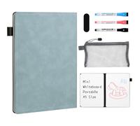 AGM A5 Mini Whiteboard, Portable Dry Erase Board with 3 Colored Markers, Eraser, and Mesh Pouch, Ideal for Studying, Meetings, Note-Taking, and Doodling-Navy Blue