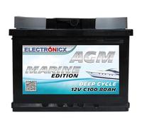 AGM Battery 80Ah 12V - Deep Cycle Marine Leisure Battery for Boat, Caravan, Campervan, Motorhome, Solar Power - Maintenance-Free Supply