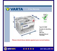 AGM Battery fits AUDI Q2 TT A3 A1 A4 Q3 A6 Stop Start Varta 027 AGM New
