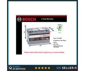 AGM Battery fits BENTLEY FLYING SPUR 4.0 2021 on Stop Start Bosch 115 AGM 800A