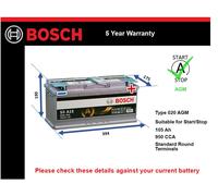 Bosch S5 A15 vehicle battery 105 Ah 12 V 950 A Car