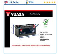 AGM Battery fits FIAT DUCATO 2.2D 2.3D 3.0D 2006 on Stop Start Yuasa 020 AGM New