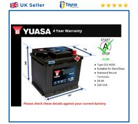AGM Battery fits FORD PUMA 1.0 1.5D 2019 on Stop Start Yuasa 012 AGM 520A 50Ah