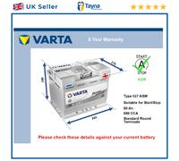 AGM Battery fits GENESIS GV60 2021 on Stop Start Varta 027 AGM 680A 60Ah Quality