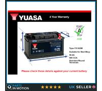 AGM Battery fits JAGUAR XE S TYPE E-PACE XKR F-PACE F-TYPE Yuasa 110 AGM
