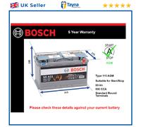 Bosch S5A11 S5 A11 Start Stop AGM Car Battery 12V 80Ah Type 115 5 YEAR WARRANTY