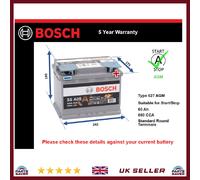 Genuine Bosch AGM Car Battery 0092S5A050 S5A05 Type 027 60Ah 680CCA Stop Start