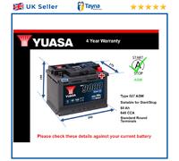 AGM Battery fits MORGAN PLUS 8 AERO COUPE 4.8 2010 on Stop Start Yuasa 027 AGM
