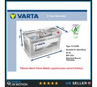 Varta A6 - Starter battery Silver Dynamic - 12V / 80Ah / 800A/ AGM