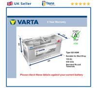 AGM Battery fits AUDI Q7 2006 on Stop Start Varta 020 AGM 950A 105Ah Quality New